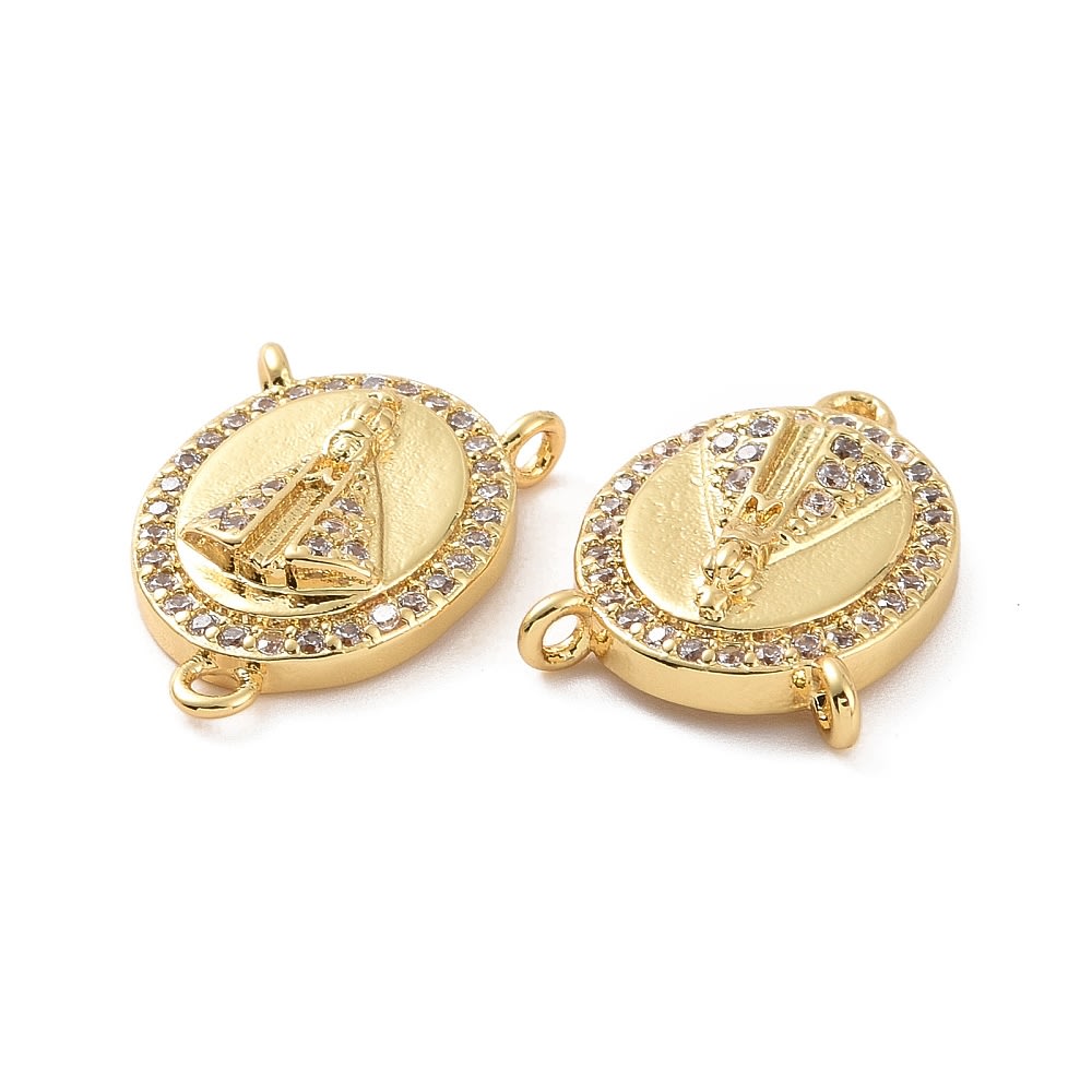 Dije Vitela virgen del valle aparecida 17.5 mm baño oro zircón / unidad3