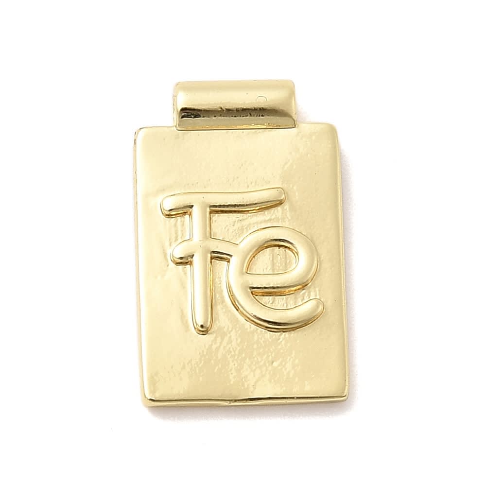 Dije pasador escapulario fe 18.5 mm baño de oro / unidad2