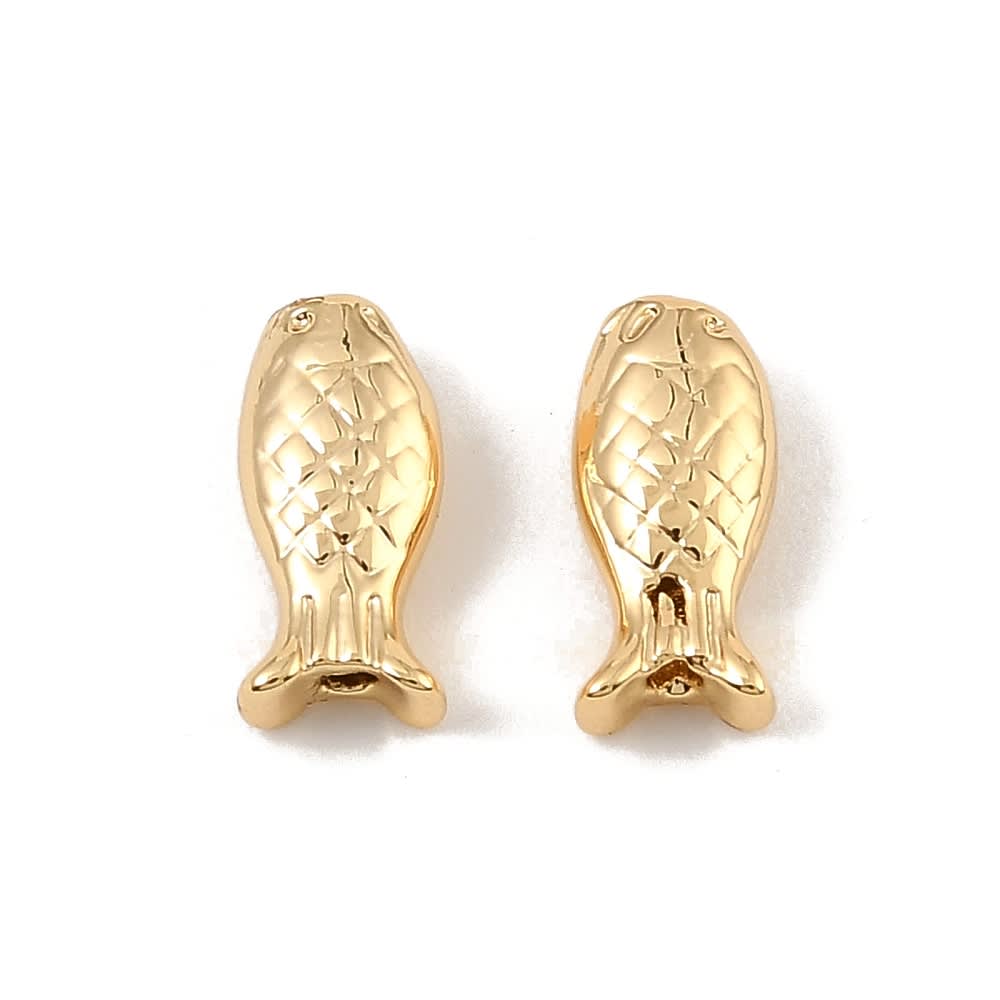 Dije pasador pez mar 9.5 mm baño oro / unidad1