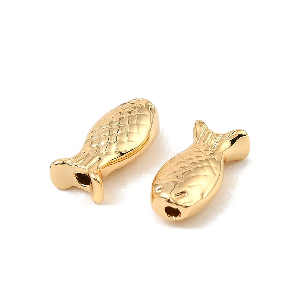 Dije pasador pez mar 9.5 mm baño oro / unidad2