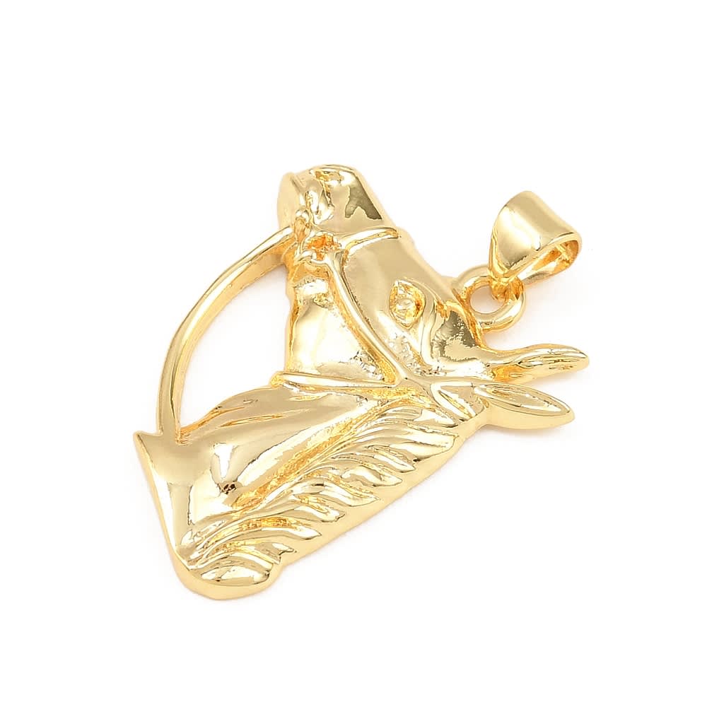 Dije colgante caballo 25.3x23.5 mm baño de oro / unidad2