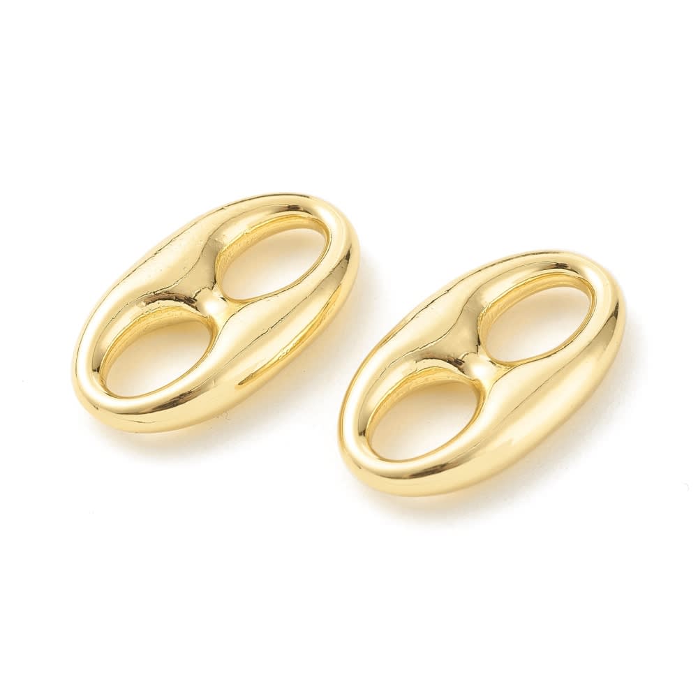 Dije conector grano de café 22 mm baño de oro / unidad1