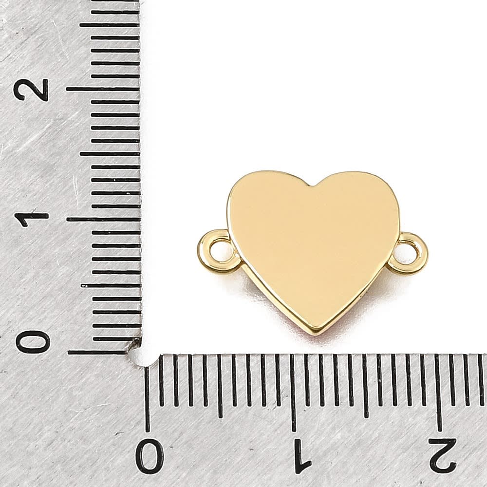 Dije conector esmaltado corazón Colombia 16 mm baño oro / unidad3