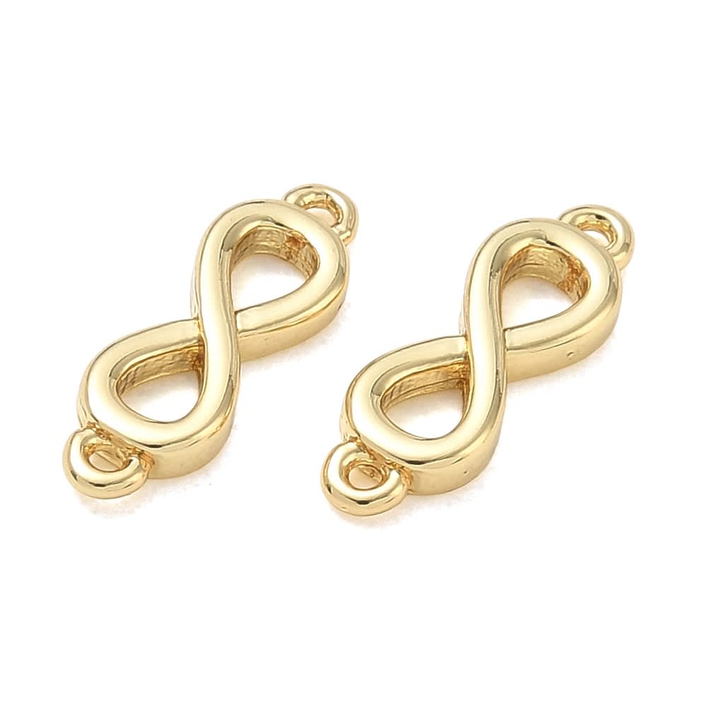 Dije conector infinito puffy 16 mm baño de oro platino / unidad4