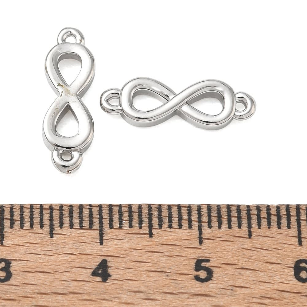 Dije conector infinito puffy 16 mm baño de oro platino / unidad6