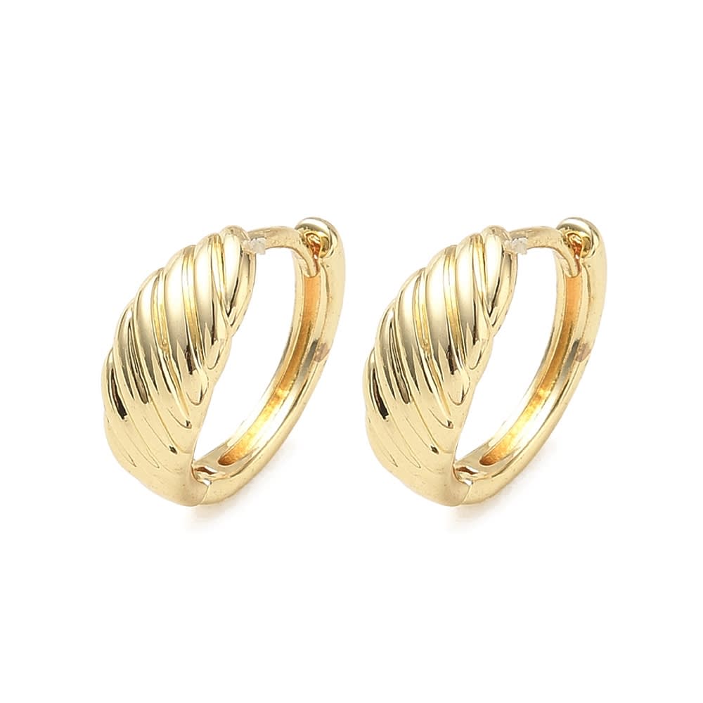 Aros argollas Croissant 14.5x15.5 mm baño de oro / par1