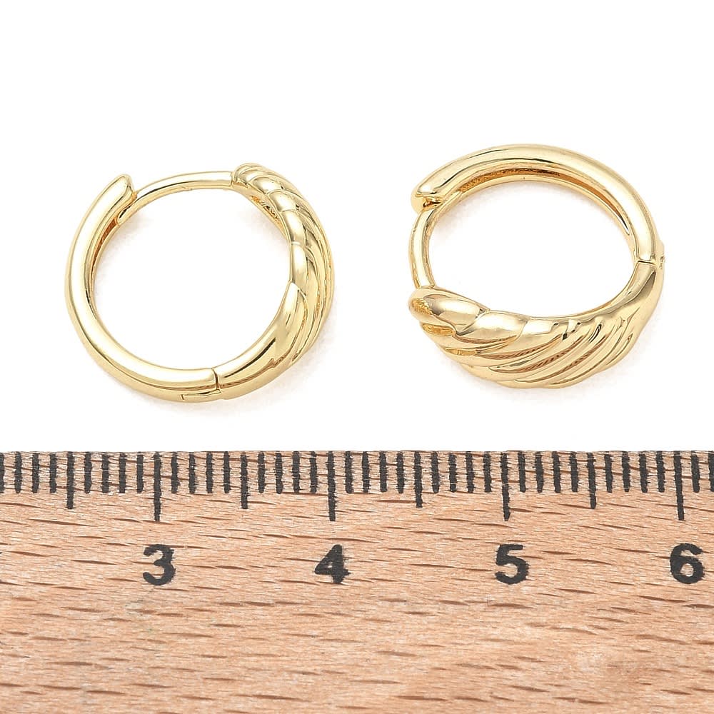 Aros argollas Croissant 14.5x15.5 mm baño de oro / par2