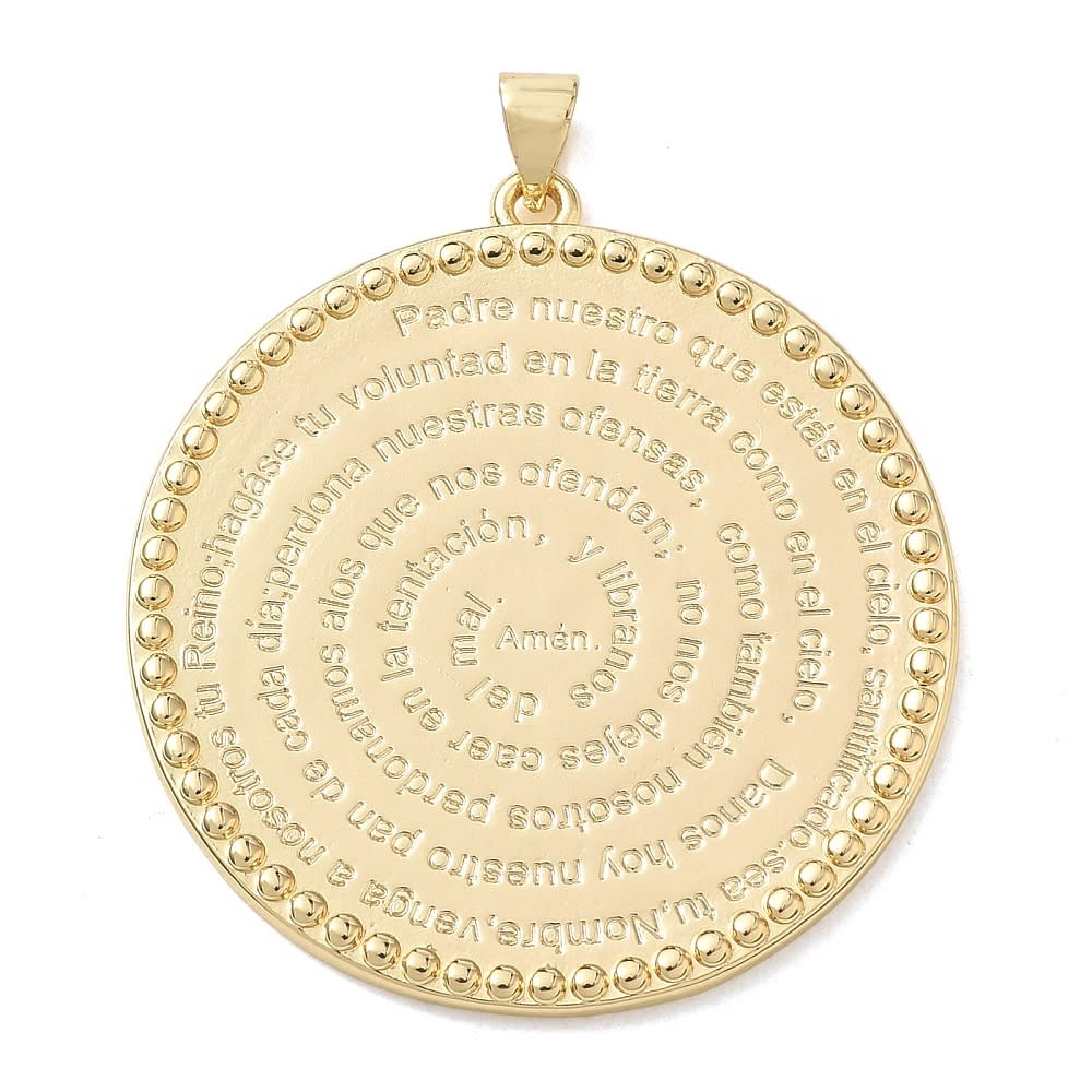 Maxi dije colgante oración padre nuestro 38 mm baño oro platino / unidad1