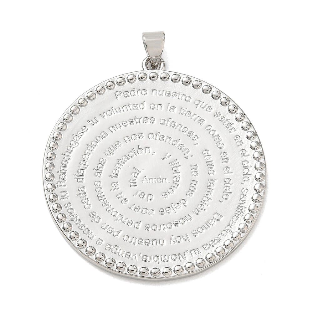 Maxi dije colgante oración padre nuestro 38 mm baño oro platino / unidad5