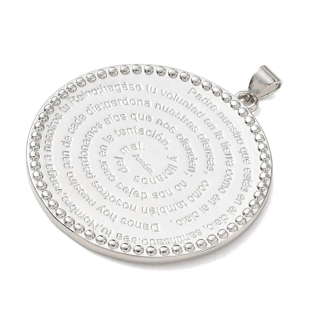 Maxi dije colgante oración padre nuestro 38 mm baño oro platino / unidad2