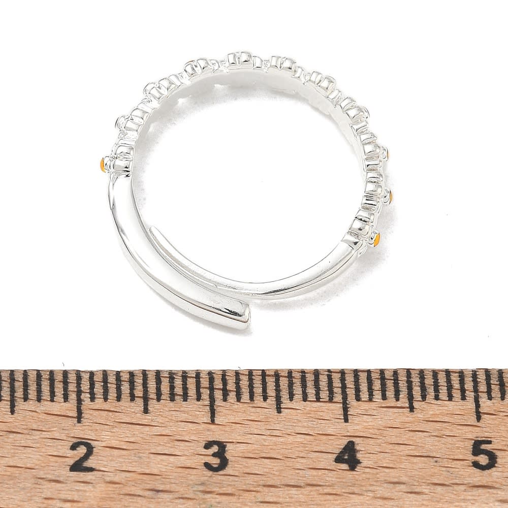 Anillo ajustable margaritas 4 mm baño de plata / unidad2