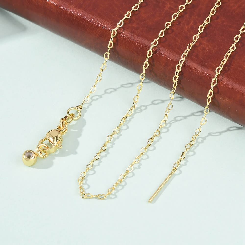 Cadena armada ajustable eslabón corazón 2x1.5 mm baño oro / unidad2