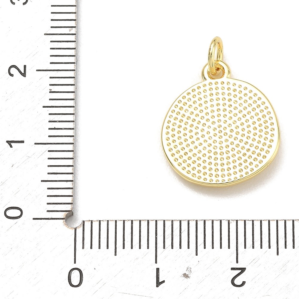 Dije colgante medalla patita mascota relieve 17 mm baño oro / unidad3