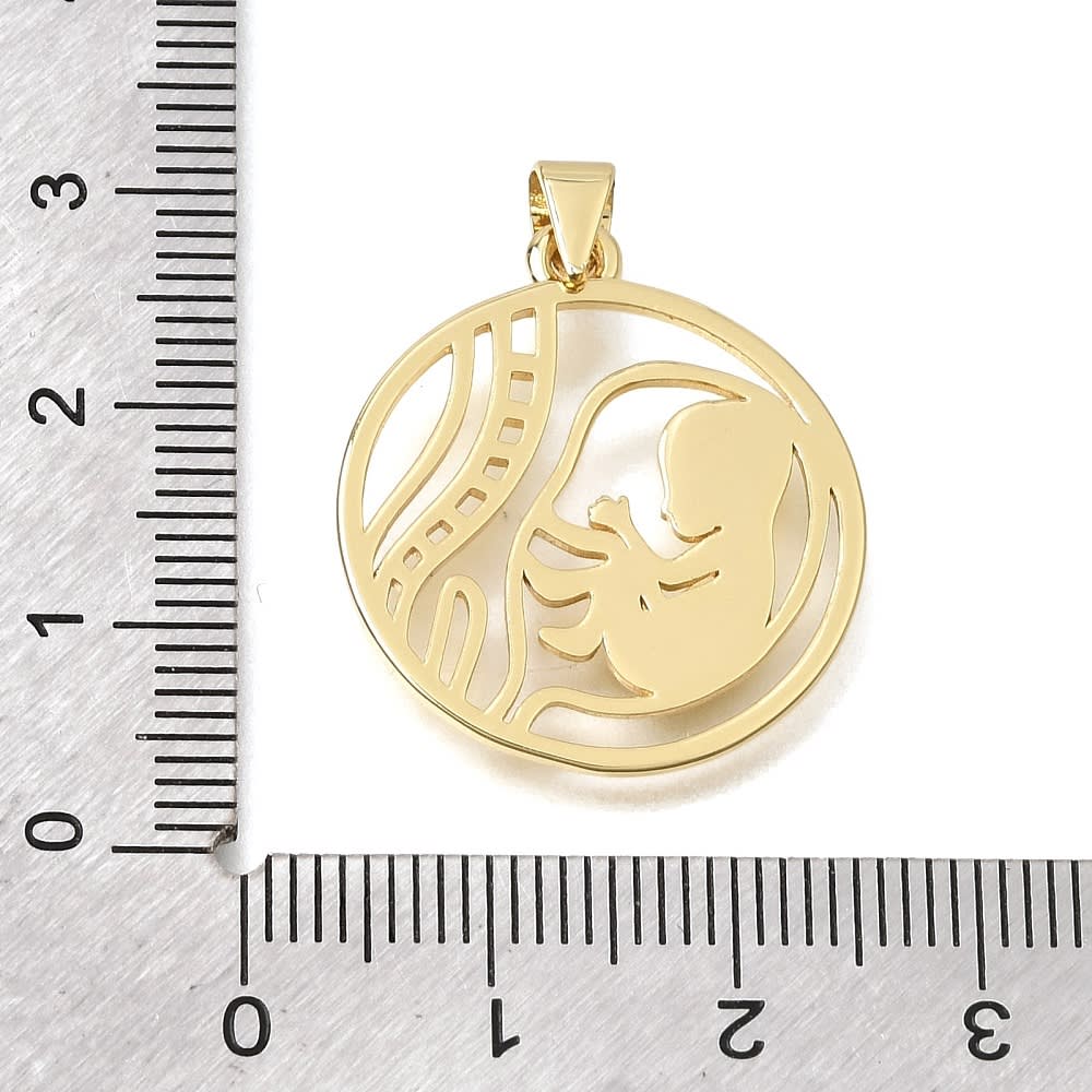 Dije colgante dulce espera maternidad 24.5 mm baño oro / unidad3