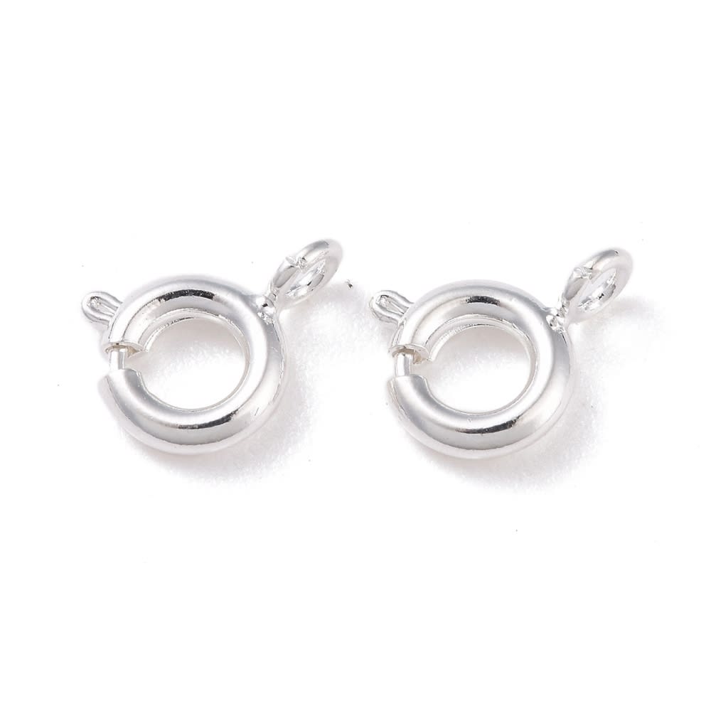 Broche salvavida 7 mm baño de plata / unidad1