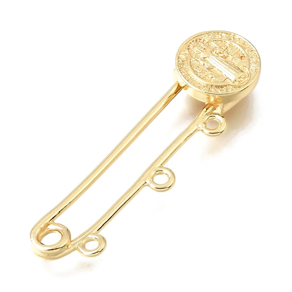 Broche de seguridad alpita san benito baño de oro / unidad2