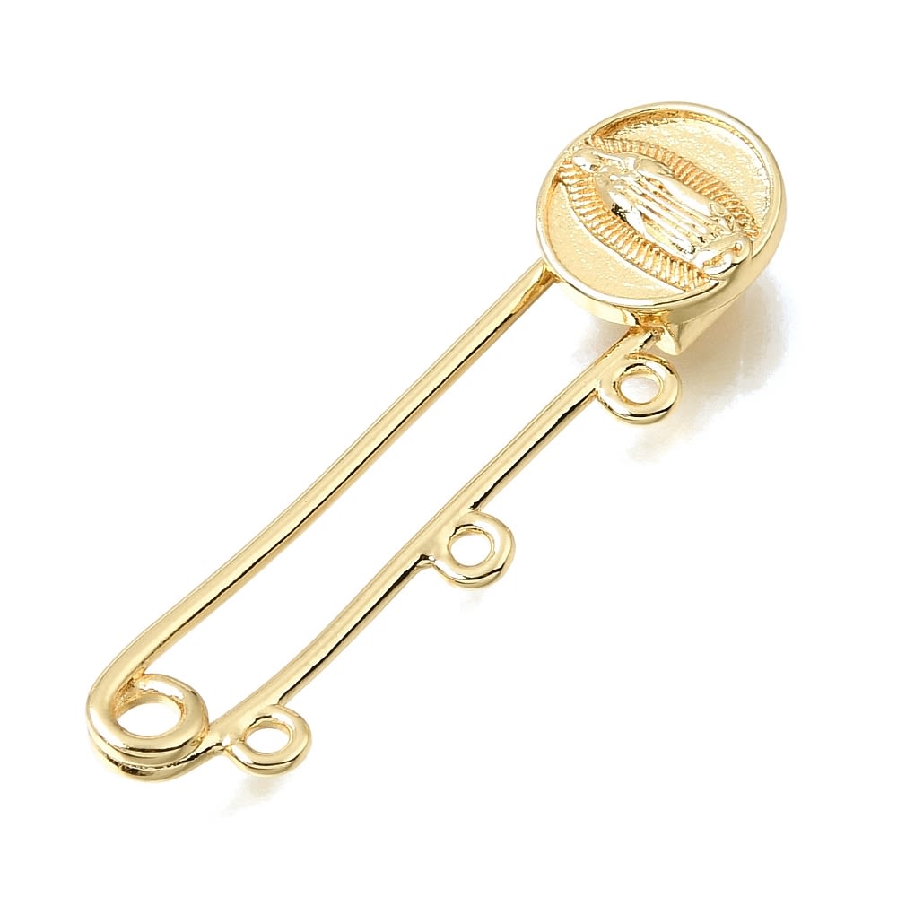 Broche de seguridad alpita Virgen Guadalupe baño de oro / unidad2
