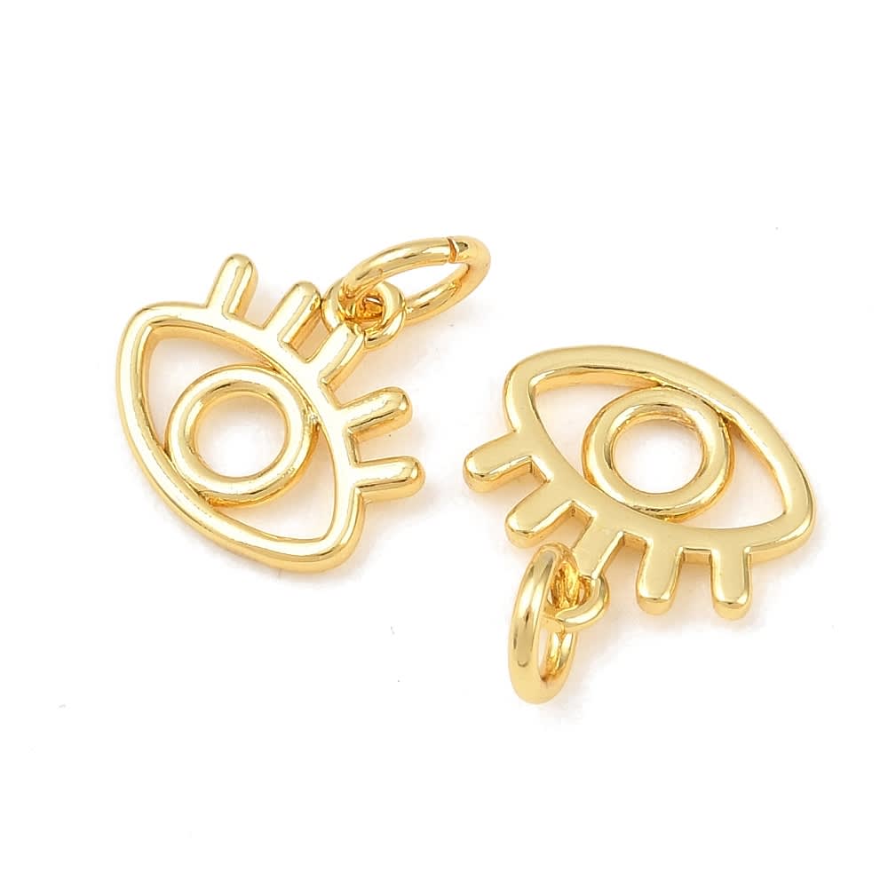 Dije colgante mini ojo turco nazar protección 10.5 mm baño oro / unidad2