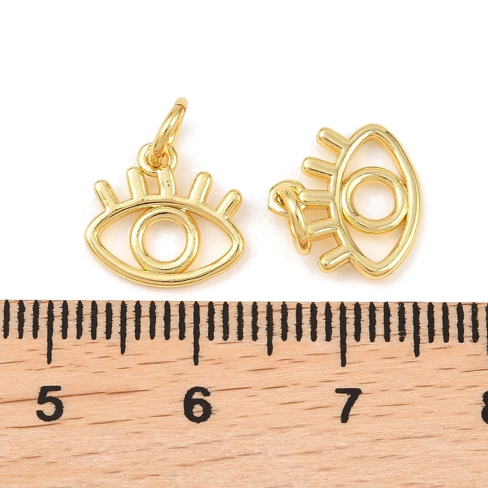 Dije colgante mini ojo turco nazar protección 10.5 mm baño oro / unidad3