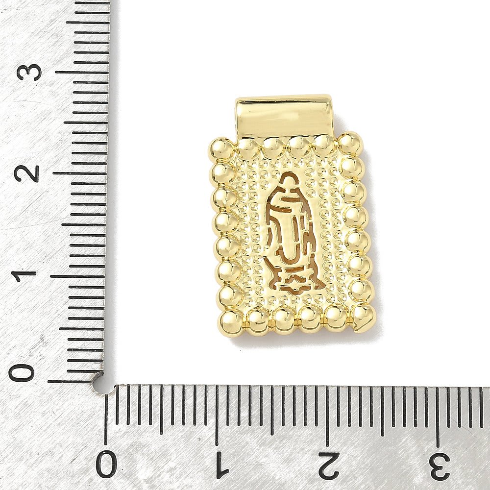 Dije pasador escapulario religioso perla 23x15 mm baño oro / unidad8