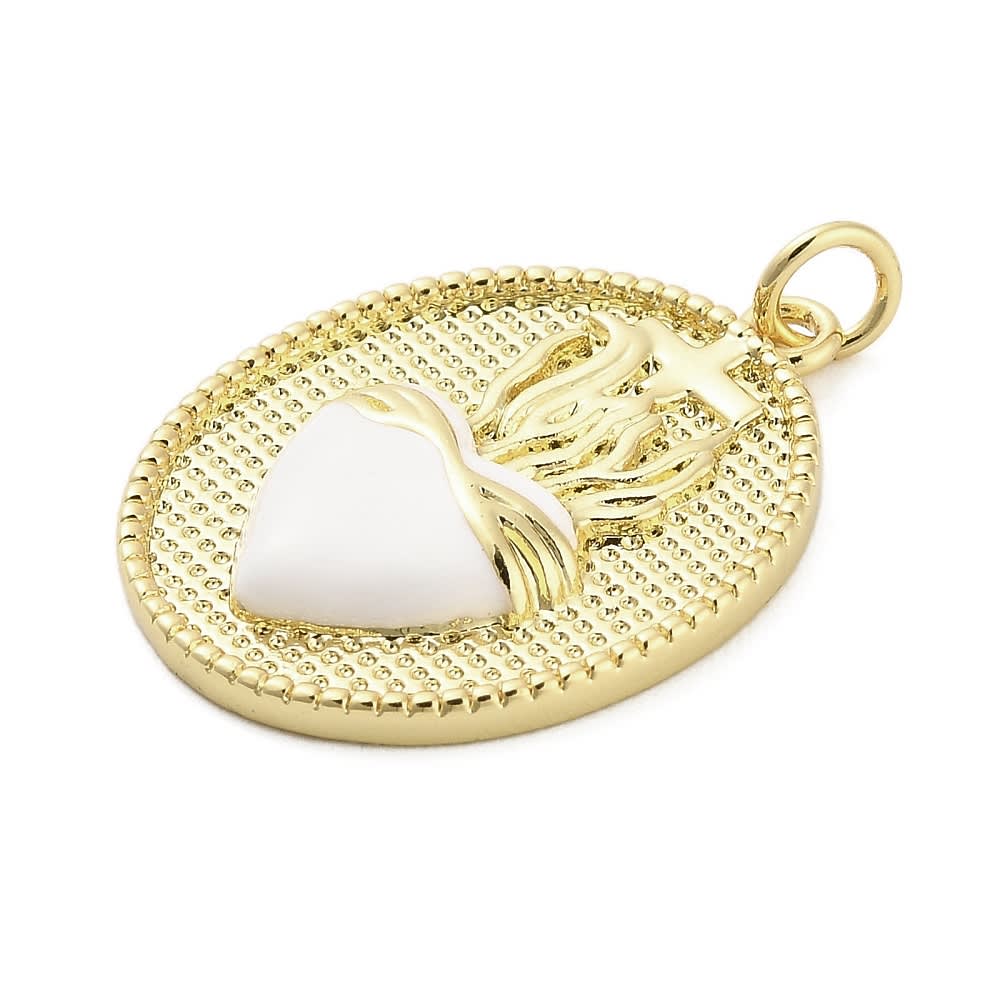 Dije colgante esmaltado religioso 25 mm sagrado corazón / unidad3