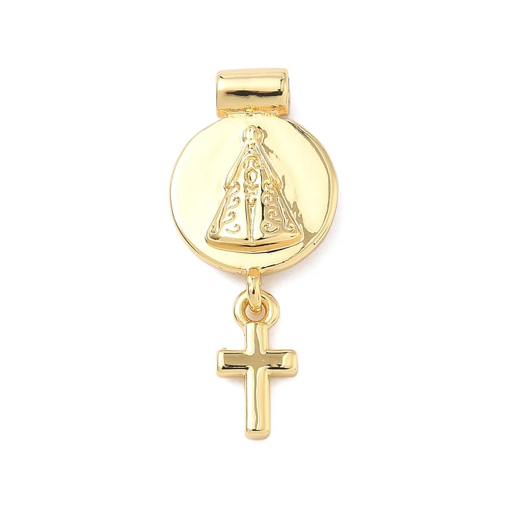 Dije pasador escapulario virgen del valle aparecida baño oro / unidad2