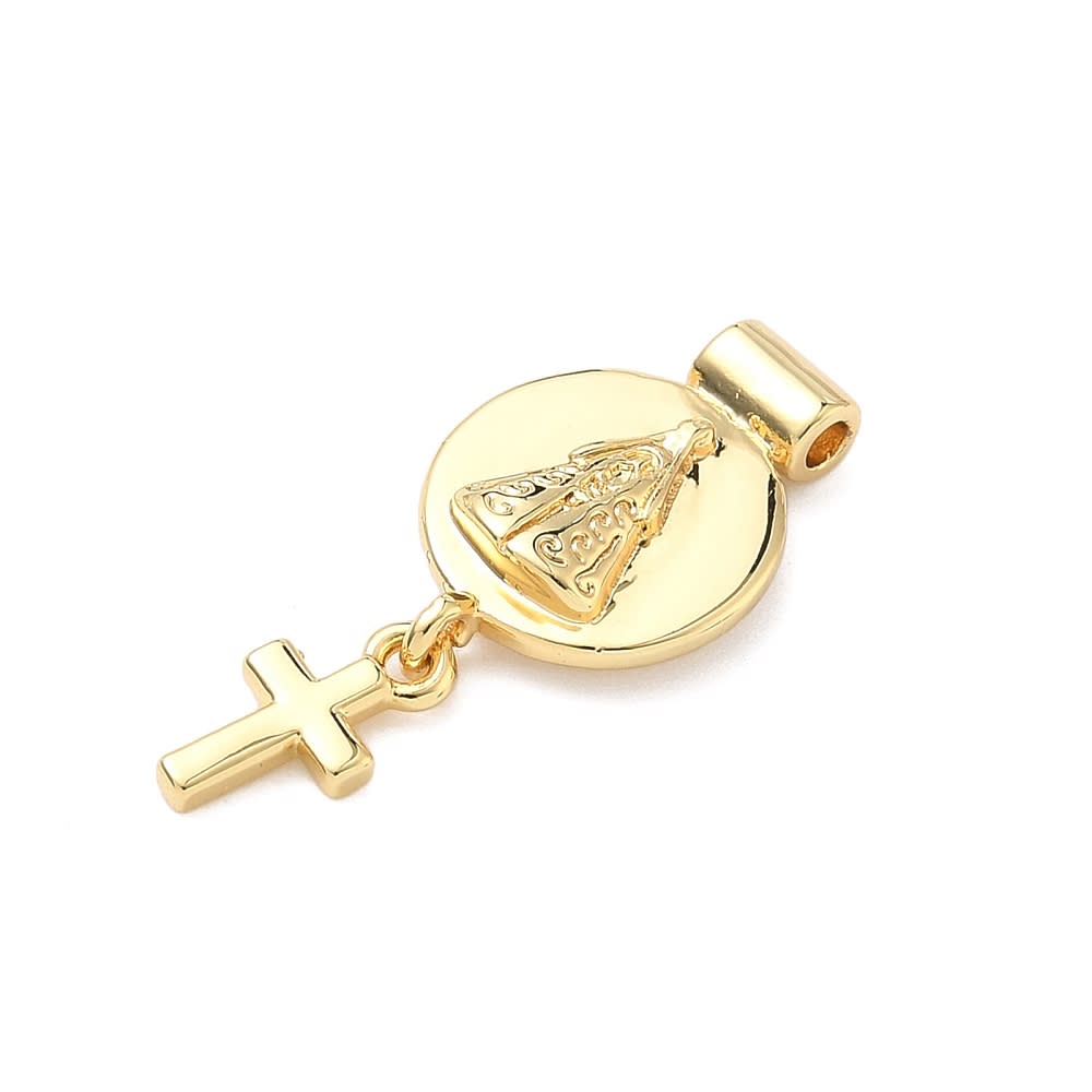 Dije pasador escapulario virgen del valle aparecida baño oro / unidad1