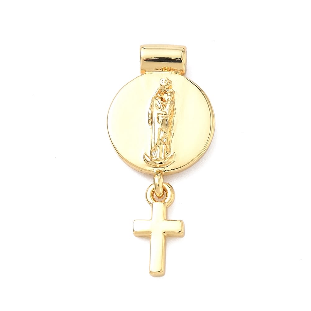 Dije pasador escapulario virgen chinita Chiquinquirá baño oro / unidad2