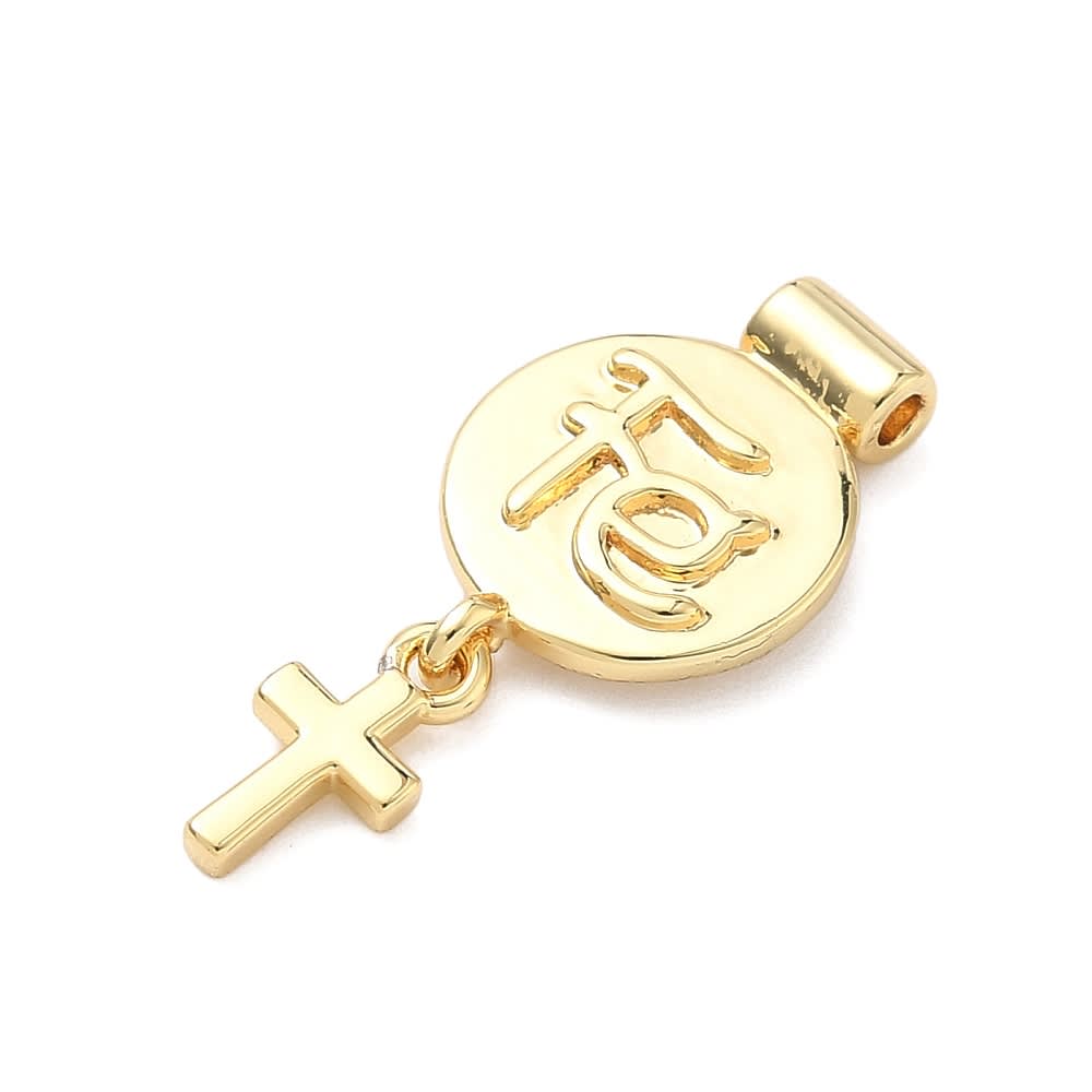 Dije pasador escapulario fe 26 mm baño de oro / unidad2