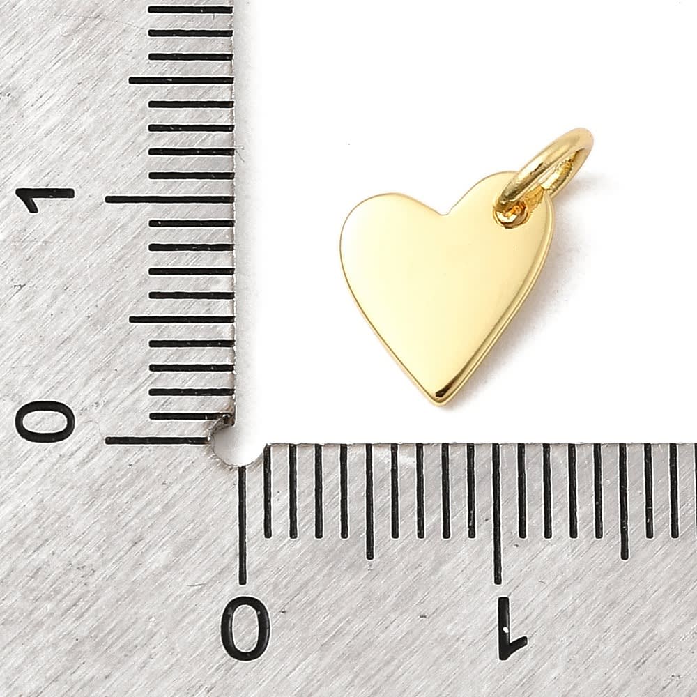 Dije colgante mini corazón 11:11 amuleto 9 mm baño oro platino / unidad3