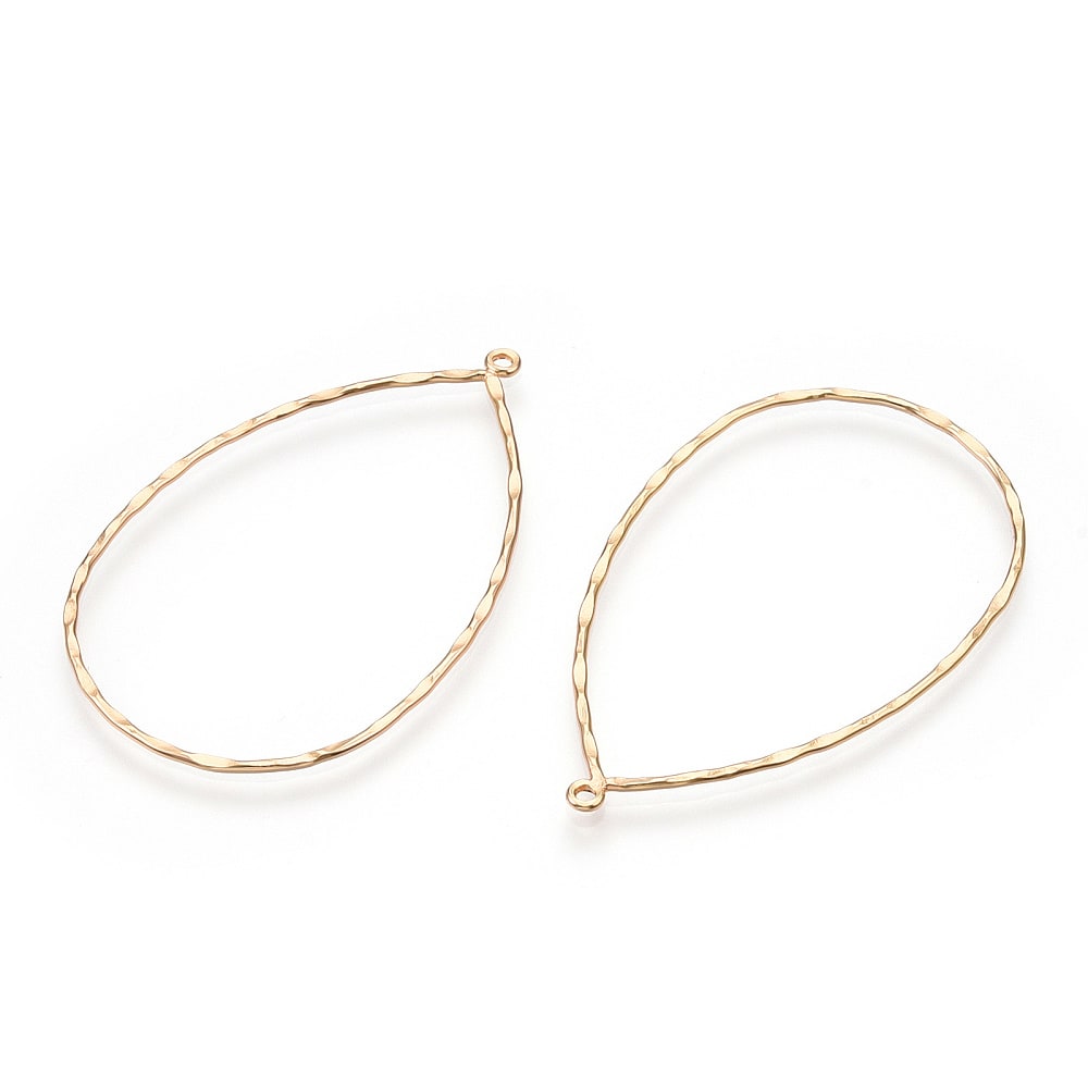 Maxi dije silueta gota texturizada 51 mm baño oro / unidad2