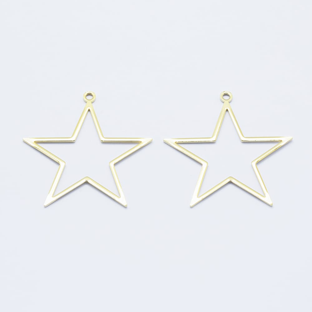 Maxi dije colgante silueta estrella 39.5 mm baño de oro / unidad1