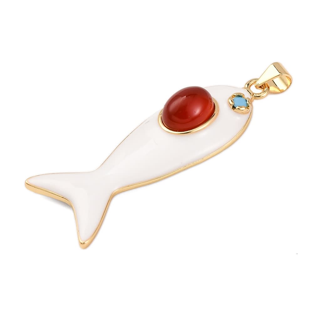 Maxi dije colgante pescado pez 43x16 mm baño oro / unidad2