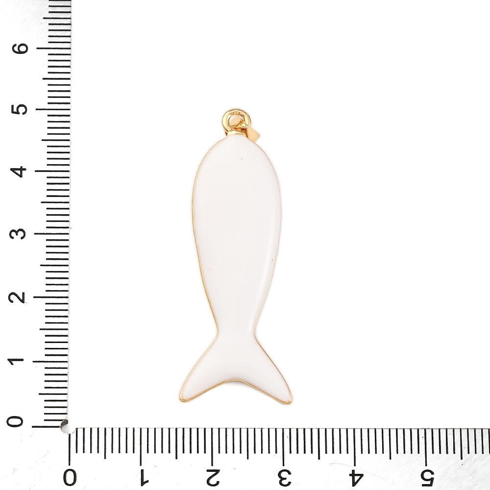 Maxi dije colgante pescado pez 43x16 mm baño oro / unidad3