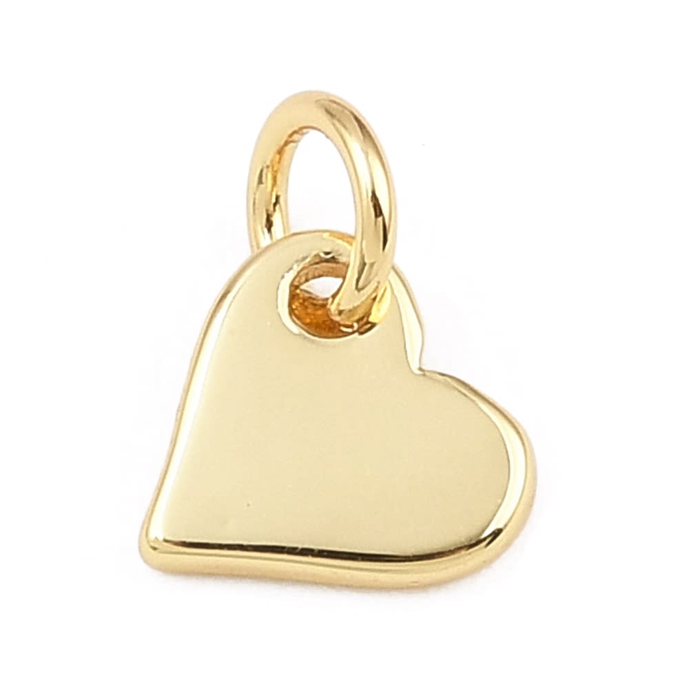 Dije colgante mini corazón 7.5 mm baño oro / unidad2