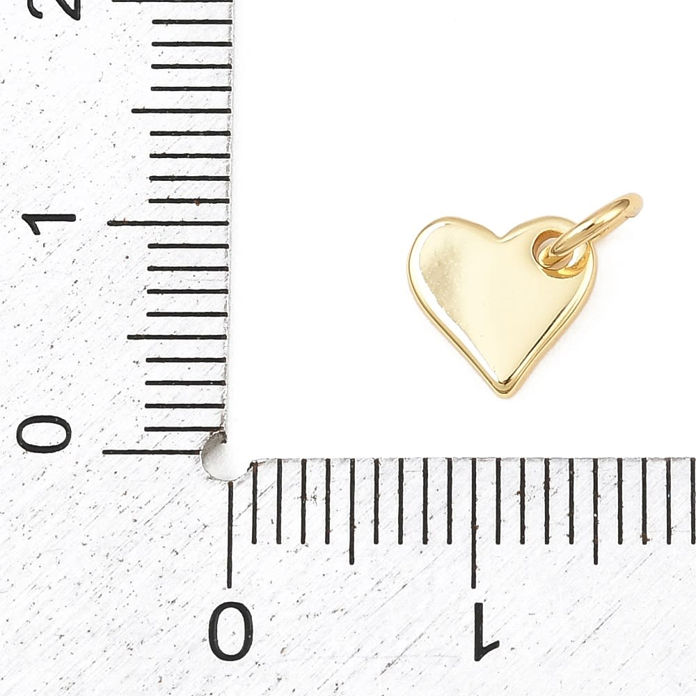 Dije colgante mini corazón 7.5 mm baño oro / unidad3