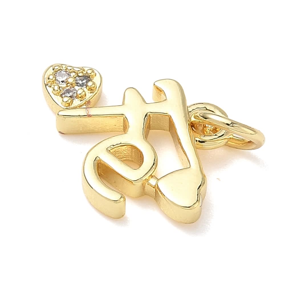 Dije colgante Fe 13 mm religioso baño oro zircón / unidad2