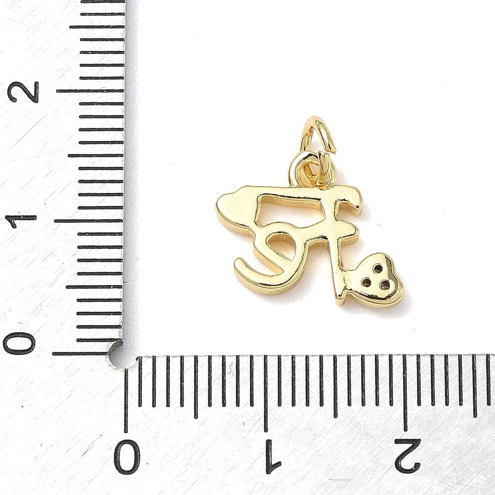 Dije colgante Fe 13 mm religioso baño oro zircón / unidad3