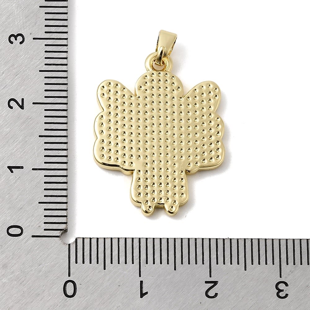 Dije colgante esmaltado angel bautizo 25x19.5 mm baño oro / unidad4