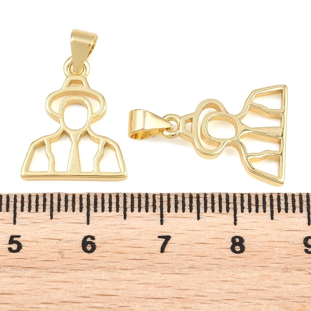 Dije Colgante silueta Dr Jose Gregorio Hernandez 17x15 mm baño oro / unidad4