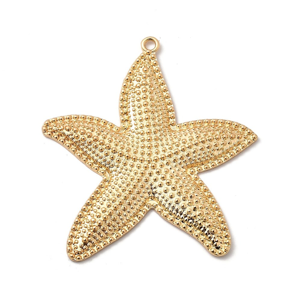 Maxi dije colgante estrella de mar 63 mm baño oro / unidad1