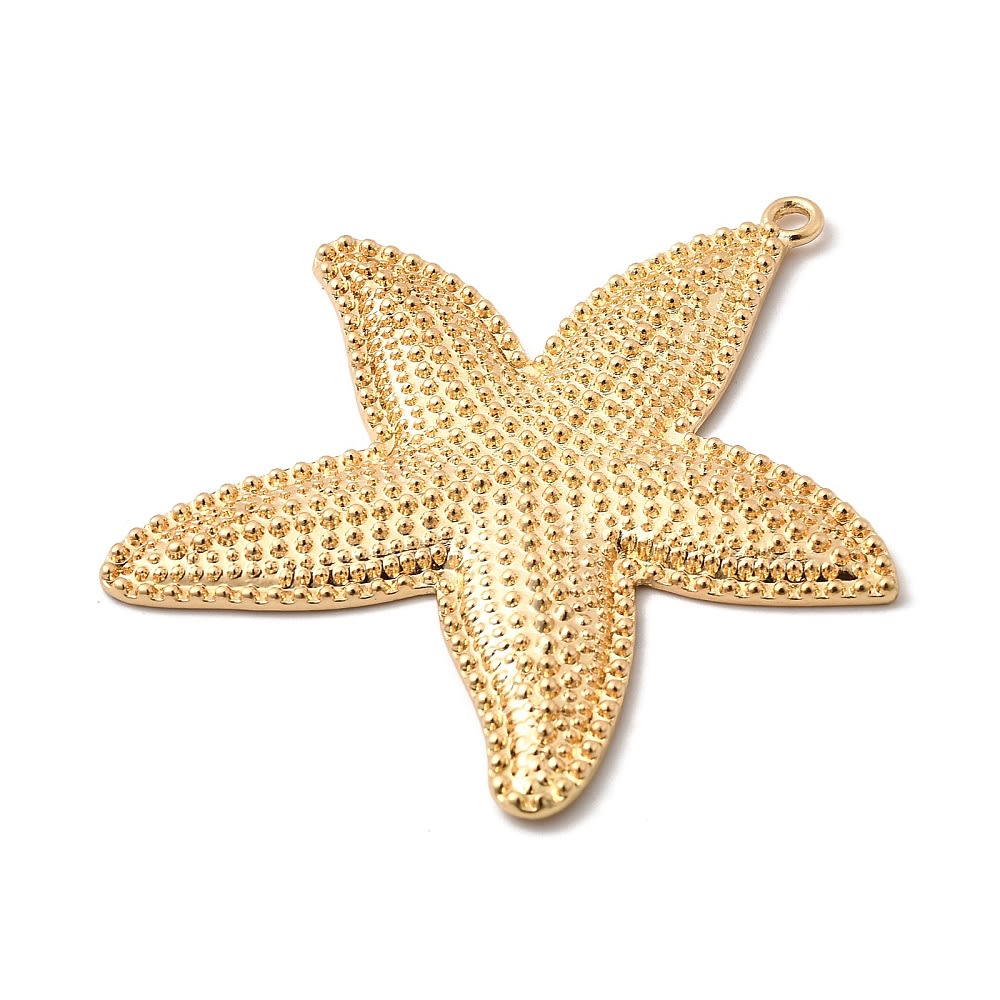 Maxi dije colgante estrella de mar 63 mm baño oro / unidad2