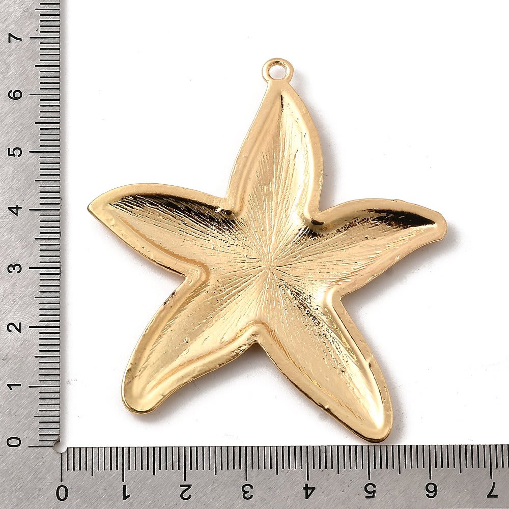 Maxi dije colgante estrella de mar 63 mm baño oro / unidad3