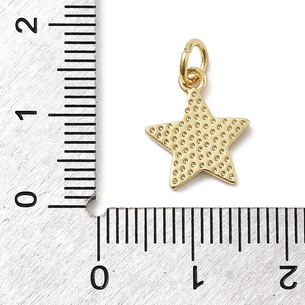 Dije colgante esmaltado estrella 13 mm baño de oro / unidad3