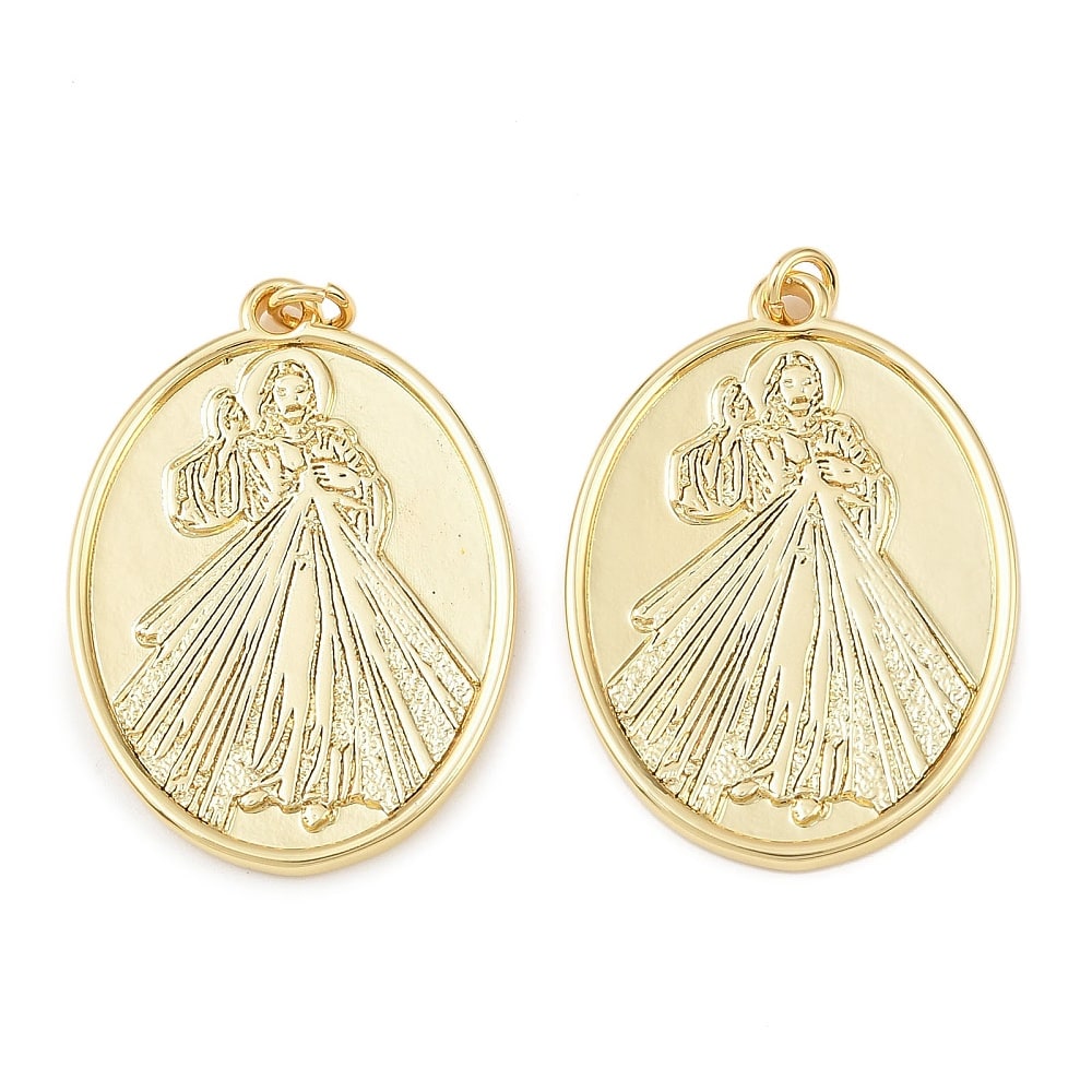 Maxi Dije colgante Jesús de la misericordia 35 mm baño oro / unidad1