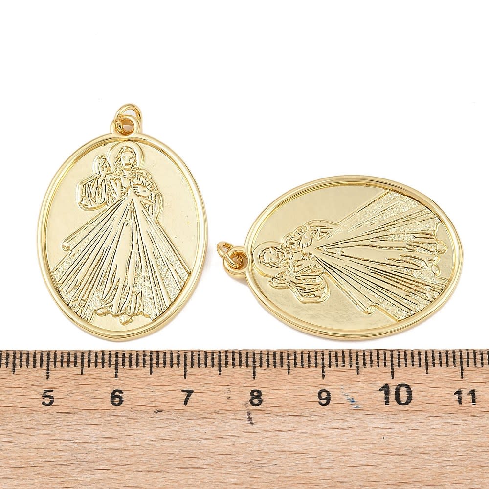 Maxi Dije colgante Jesús de la misericordia 35 mm baño oro / unidad3