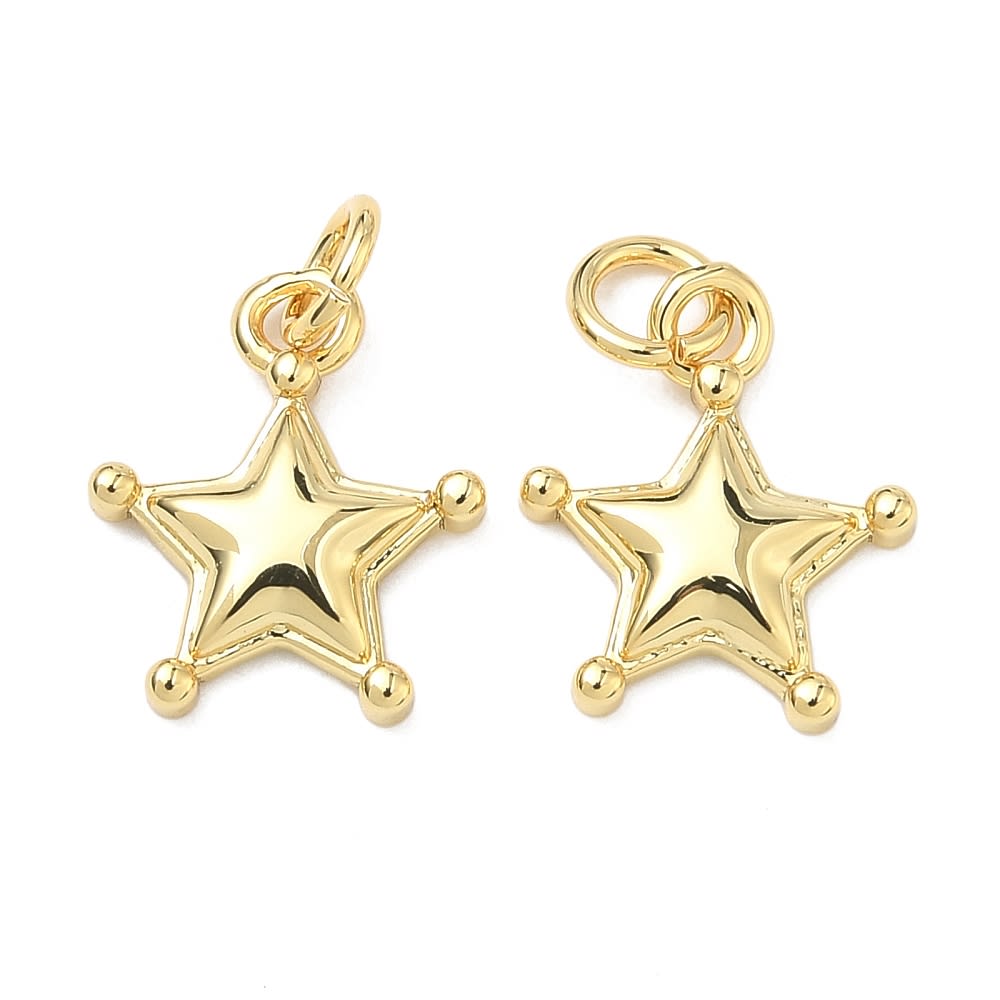 Dije colgante estrella 14x12 mm baño de oro / unidad1