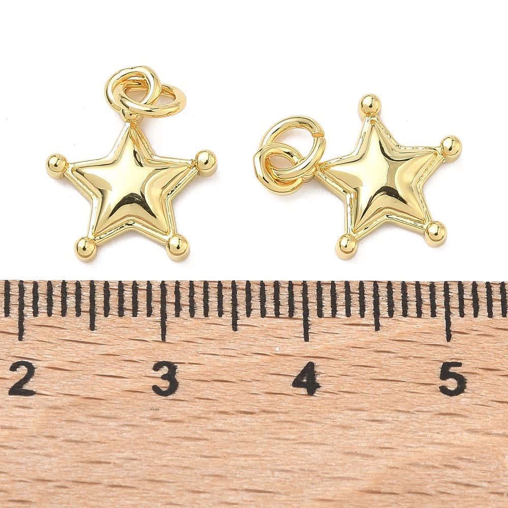 Dije colgante estrella 14x12 mm baño de oro / unidad3