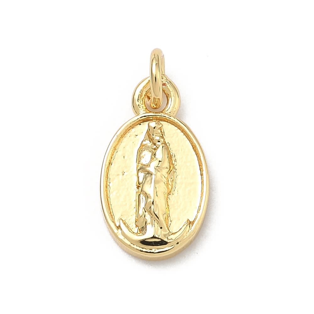 Dije colgante medalla virgen chinita chiquinquira 14mm baño oro / unidad1