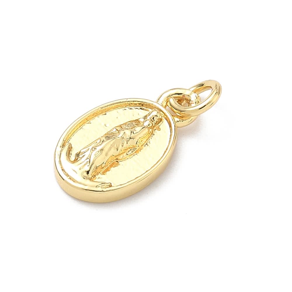 Dije colgante medalla virgen chinita chiquinquira 14mm baño oro / unidad2